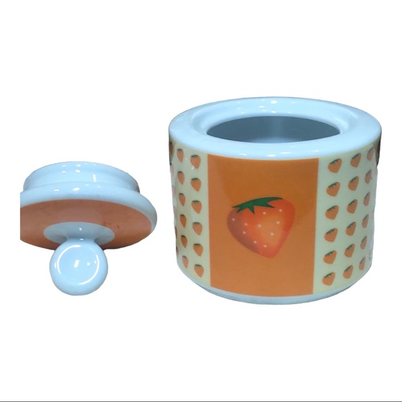 Kanlina Porcelain Sugar Creamer Set County Strawberries Cottagecore Whimsy Fruit - Picture 9 of 9